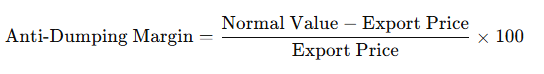 Anti Dumping Margin Formula