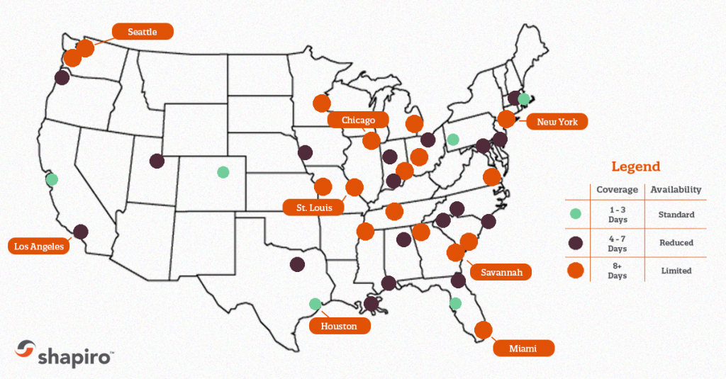 US Trucking Availability Map - 7.12.21